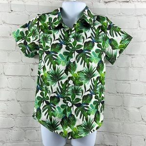 Funnyockid tropical button Down shirt for boy. Size 12-18 monthes